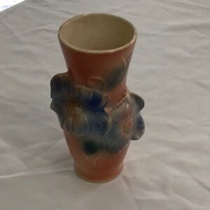 Vintage Ceramic Royal Copley vase. Pink and Blue Flowers.